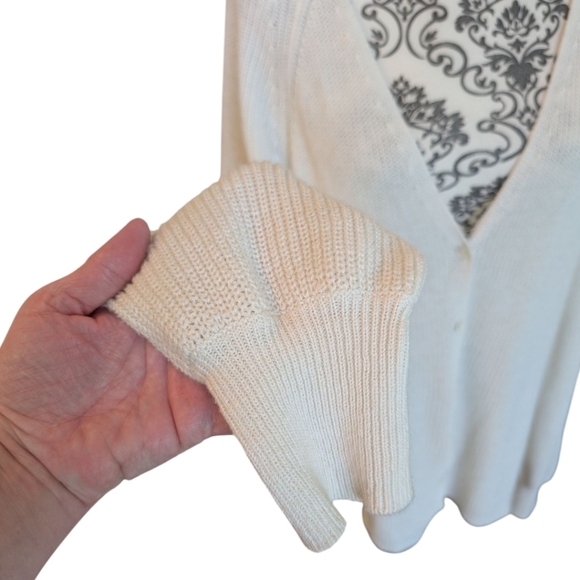 Aritzia Wilfred Granada Cardigan Preppy Clean Girl Boyfriend Womens M Ivory - Picture 9 of 12